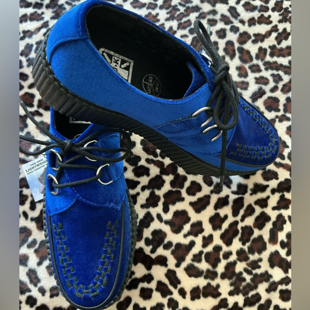 Royal Blue Velvet Viva Mondo Creepers Men’s 8 Wmn’s 10 NWT VEGAN